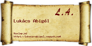 Lukács Abigél névjegykártya